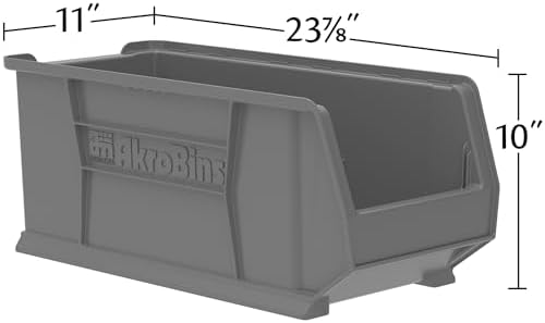 Akro-Mils 30287 Super-Size AkroBins Plastic Storage Bins, Space-Saving Stacka...