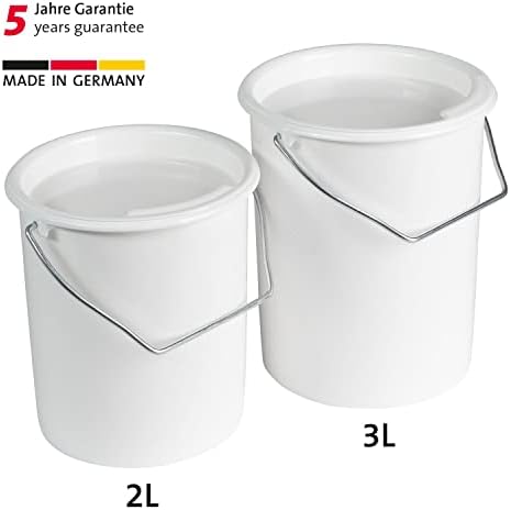 Westmark 2 Milk/Storage/Food Buckets with Handle and Lid, Capacity: 2 L and 3...