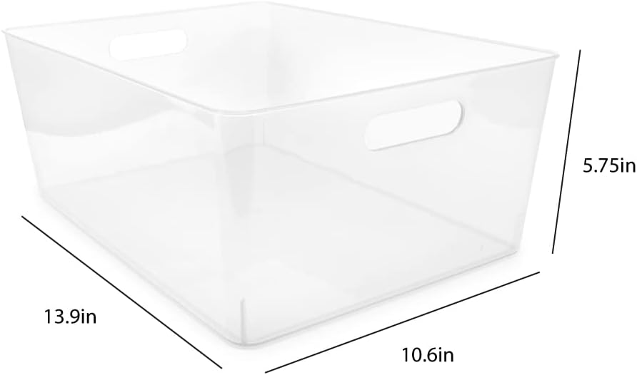 Isaac Jacobs 3-Pack XL Clear Storage Bin Set (13.9" x 10.6" x 5.75&...