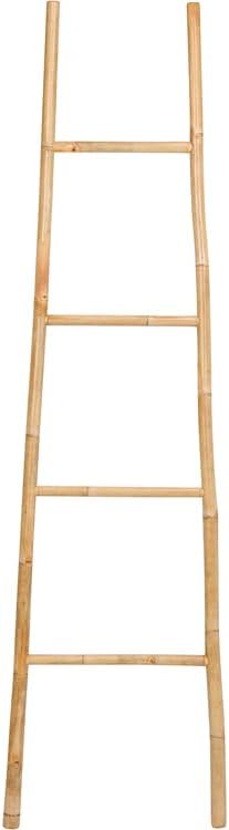 Handcrafted Bamboo 4 tier Towel Ladder Rack for Bathroom Storage Blanket Clot...