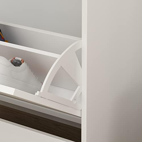 AGOTENI Shoe Cabinet with 3 Flip Drawers, Shoe Storage Organizer with 2-Tier ...