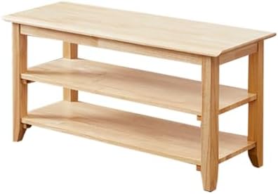 XKZG Shoe Rack Bench Wooden Storage Bench Entryway Bench, Natural, 31.5"