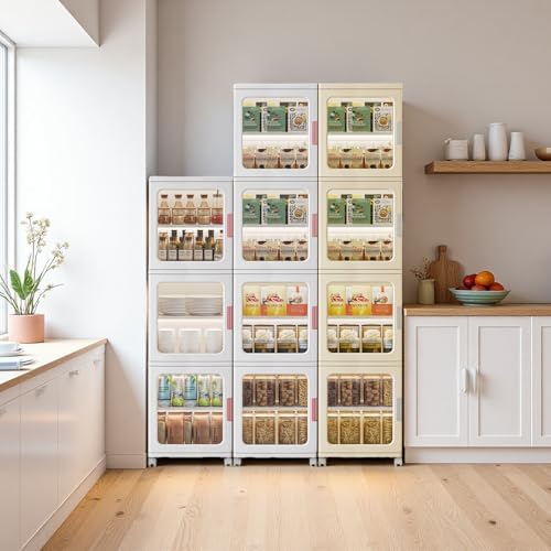 4-Tier Tall Narrow Bathroom Storage Cabinet for Small Space,White
