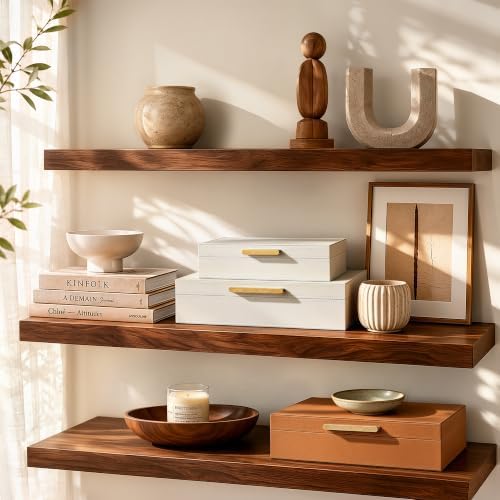 JARLINK Decorative Storage Boxes with Lids, PU Leather Bins, 2 Pack, White