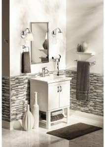 Moen Voss Collection Brushed Nickel Bathroom Hand Towel Ring, Wall Mounted Op...