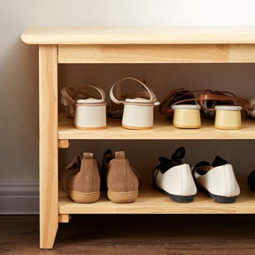 XKZG Shoe Rack Bench Wooden Storage Bench Entryway Bench, Natural, 31.5"