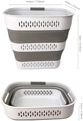 SAMMART 38L(10 Gal) Collapsible Laundry Basket - Foldable Pop-Up Storage Cont...