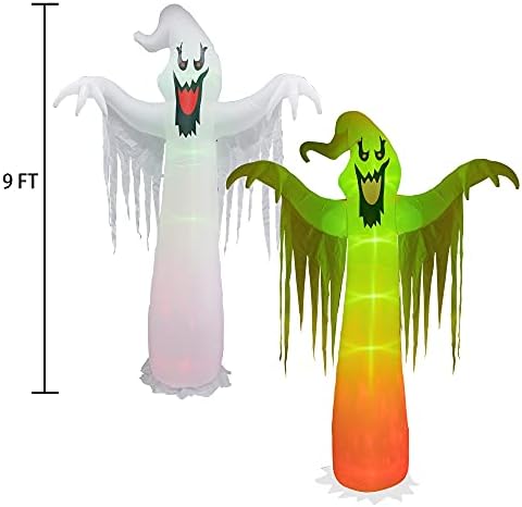 Hourleey 9 FT Halloween Inflatables Outdoor, Halloween Blow Up Yard Decoratio...