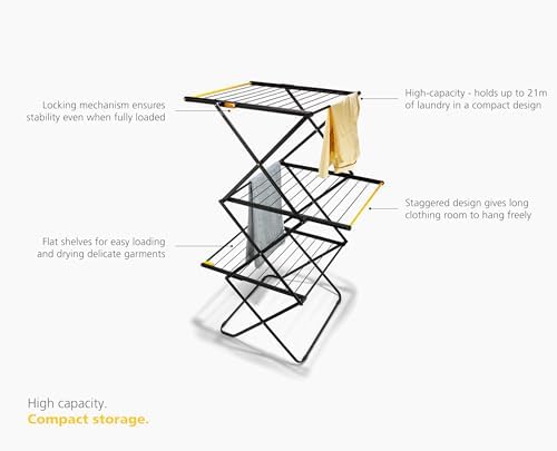 Joseph Joseph AirFrame Max 3-Tier Folding Drying Rack, High Capacity