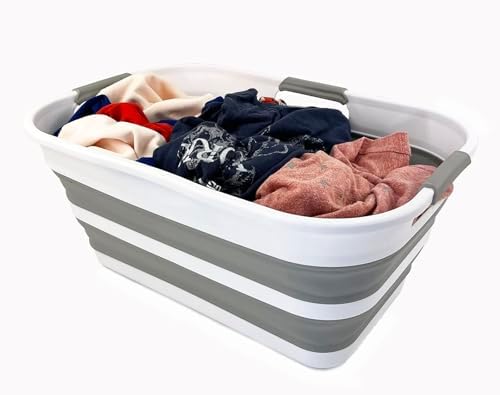 SAMMART 21L (5.5 Galloons) Collapsible Plastic Storge Basket - Foldable Pop U...