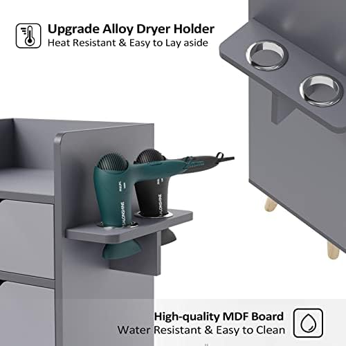 OmySalon Salon Station, 4 -Layer Beauty Barber Salon Styling Station Organize...
