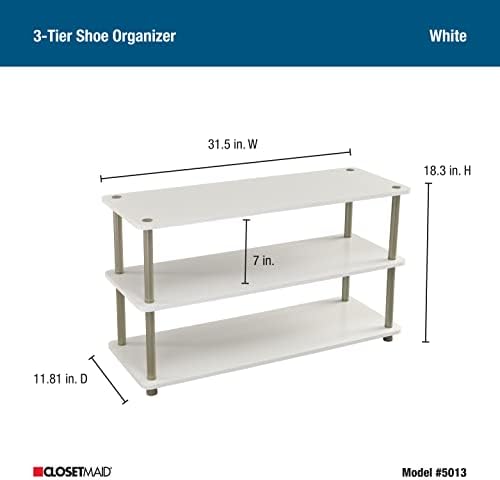 ClosetMaid 3-Tier Shelf Organizer Unit for Shoes, Accessories, Hats, Purses, ...