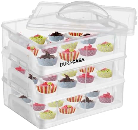 Cupcake Carrier, Cupcake Holder | Premium Upgraded Model Holds Cupcakes Stead...