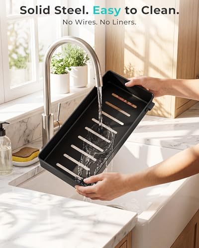 EVERIE Under Sink Organizer, Adjustable Pull Out Rack for Tall Bottles