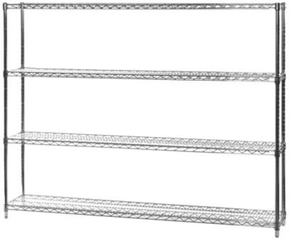 Shelving Inc. 12" d x 60" w x 72" h Chrome Wire Shelving w/ 4 ...