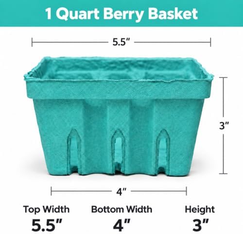 Pactiv 1 Quart Sized Garden Party Berigard Berry Basket Molded Fiber Green | ...
