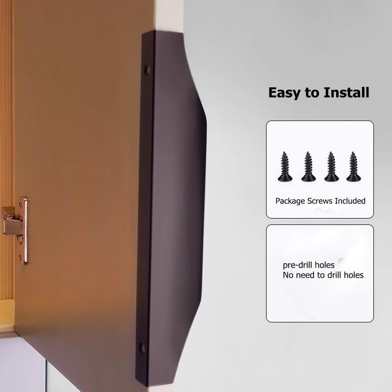 5 Pack Finger Pulls for Cabinets, Streamlined Long Concealed Handle for Home ...