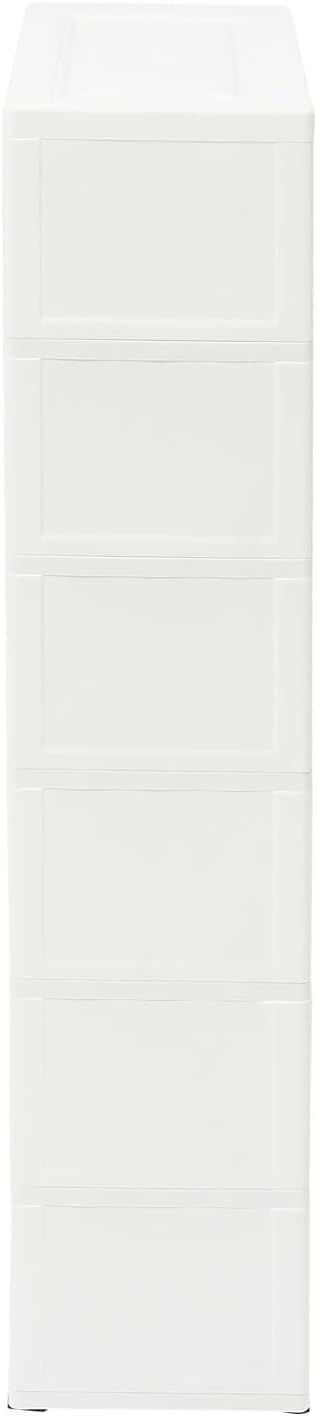 6 Drawers Narrow Slim Plastic Storage Cabinet,Storage Drawer with Wheels,6 Ti...