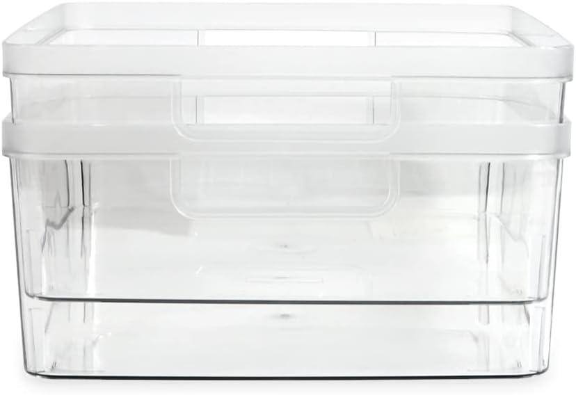 Isaac Jacobs 2-Pack Large Clear Storage Bins (11.5” L x 14” W x 5.5” H)