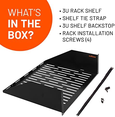 ECHOGEAR 3U Rack Shelf - Universal Design Works with Any Rack - Holds 75bs of...