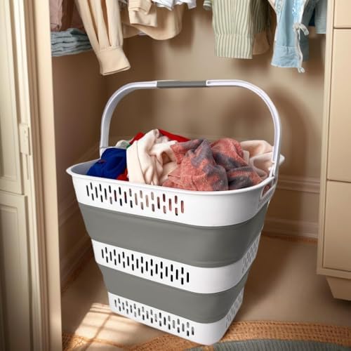 SAMMART 38L(10 Gal) Collapsible Laundry Basket - Foldable Pop-Up Storage Cont...