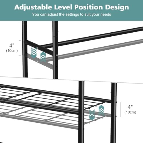 Luxspire Clothes Rack 3-Tier Portable Freestanding Closet with Shelves