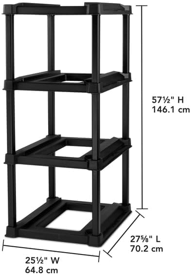 Heavy Duty Plastic Tote Rack, 4 Tier Vertical Organizer for 27 Gallon Industr...
