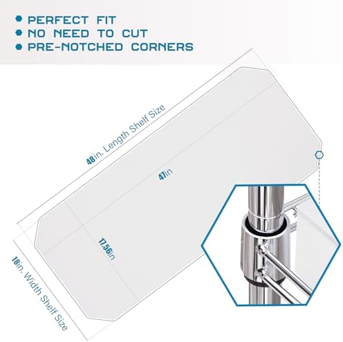 BRIAN & DANY Wire Shelf Liner Set of 10, 18" X 48", Transparent