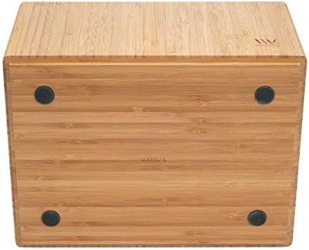 MobileVision Bamboo Storage Box PLUS LID COMBO, 12”x 9”x 6”, Durable Bin w/Ha...