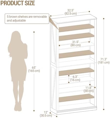 Hzuaneri Freestanding Shoe Storage Cabinet, 10-Tier Tall Shoe Cabinet