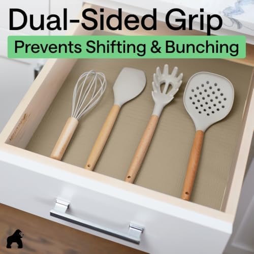 GORILLA GRIP Shelf Liner, Kitchen Drawer Protector, 24x240 Beige