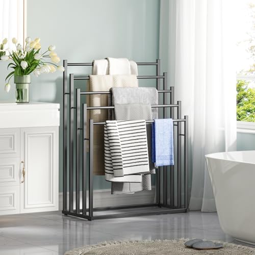 Honiter Towel Racks for Bathroom, 5 Tier Wide Towel Drying Rack Outdoor, Free...