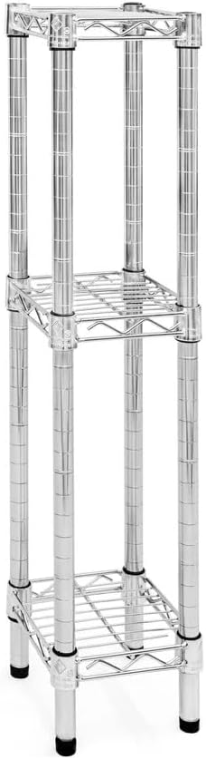 Shelving Inc. 8" d x 8" w Chrome Wire Shelving with 3 Tier Shelves