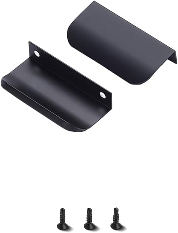 Satanga Edge Black Finger Pull for cabinets Kitchen Concealed Drawer pulls Al...
