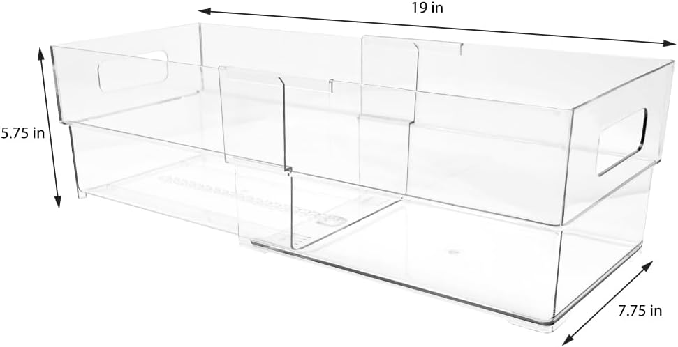 Isaac Jacobs 2-Pack Clear Expandable Storage Bins - Large