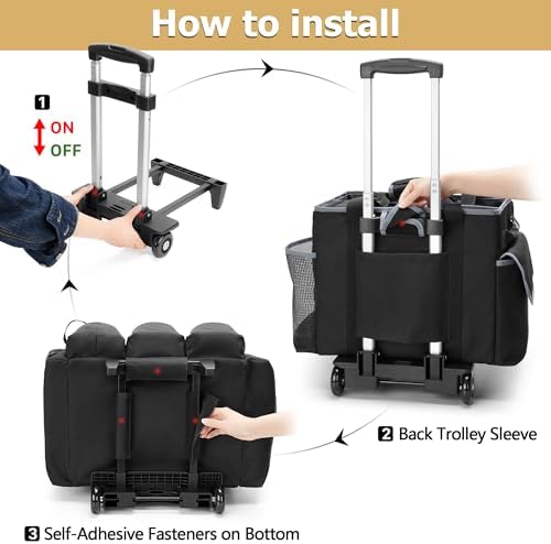 HODRANT Large Cleaning Caddy with Detachable Trolley & Shoulder Strap