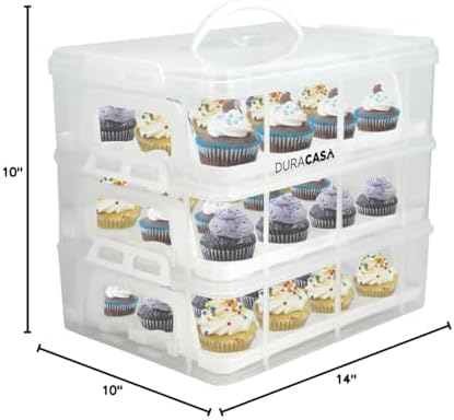 Cupcake Carrier, Cupcake Holder | Premium Upgraded Model Holds Cupcakes Stead...