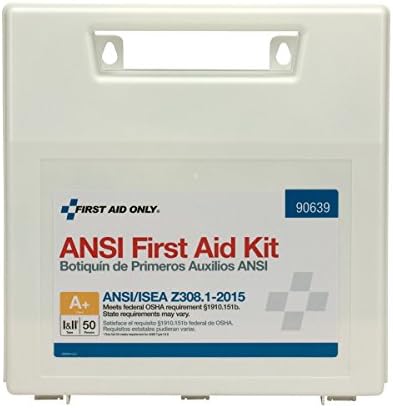 First Aid Only 90639 ANSI A+ 2015 and OSHA Compliant First Aid Kit, 50-Person...
