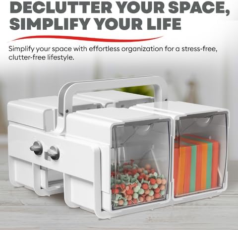 Deflecto Stackable Tilt Bin Caddy – Portable Tilt Bins Storage Organizer for ...