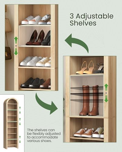 CHOEZON 71" Tall Arched Shoe Cabinet, 8-Tier Shoe Storage Cabinet, Shoe ...