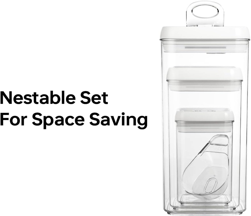 Felli Flip Tite Acrylic Food Storage Container with Lid 6” XL Air Tight Ring ...