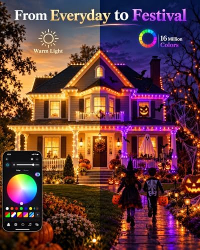 1Pack 200LED Smart Color Changing String Lights Halloween Lights App Remote