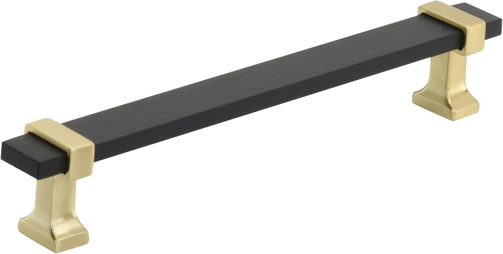Amerock | Cabinet Pull | Brushed Matte Black/Brushed Gold | 6-5/16 inch (160 ...