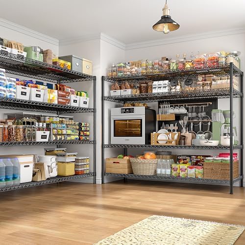 REIBII 2560LBS Storage Shelves 55.5"W Metal Shelving Unit 4 Tier Wire Sh...