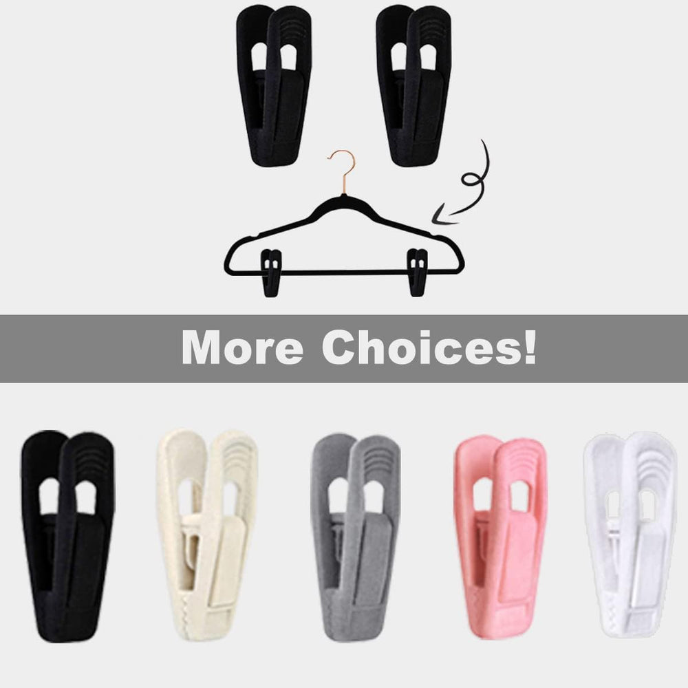 TOFIIGREM Black Velvet Hangers Clips (80-Pack), Non-Slip Strong Velvet Hanger...