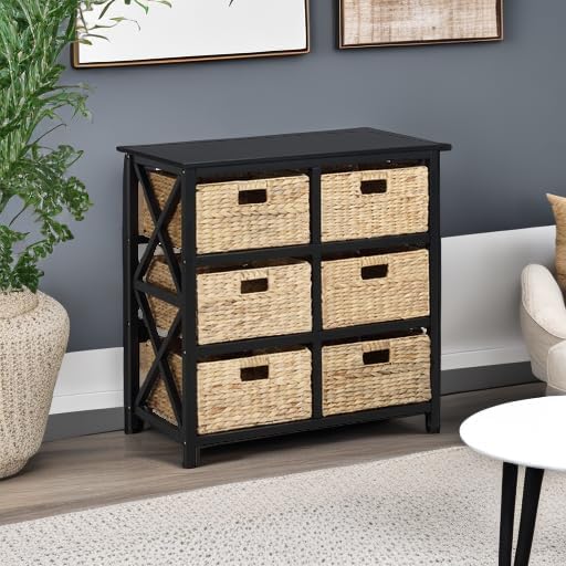 eHemco 3 Tier X-Side End Storage Cabinet, Black