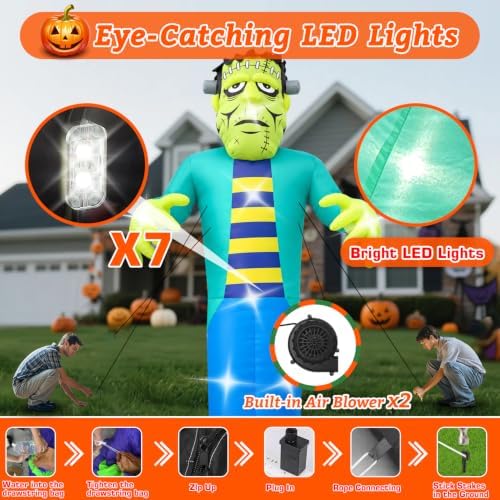 Halloween Inflatables Frankenstein Decorations Outdoor 20FT Large