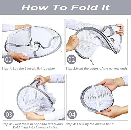Looca 3-Tier Folded Mesh Clothes Hanging Dryer Sweater Drying Rack 30.3"...