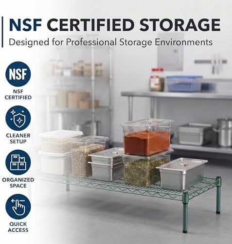 Green Epoxy Wire Storage Shelf, Dunnage Rack, Commercial 1 Tier Small Shelf, ...