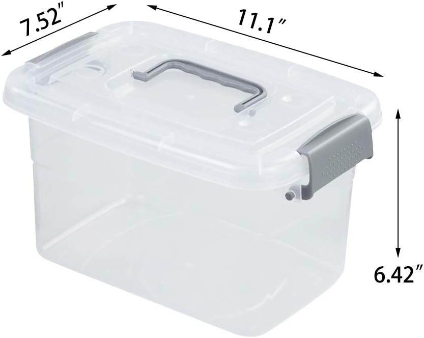 6-Pack Home Storage Bins, Plastic Container, Clear